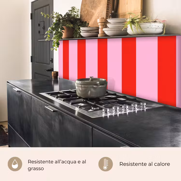 Schienale cucina - Strisce - Classico - Rosa — 5