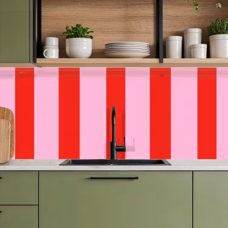 Schienale cucina - Strisce - Classico - Rosa — 8