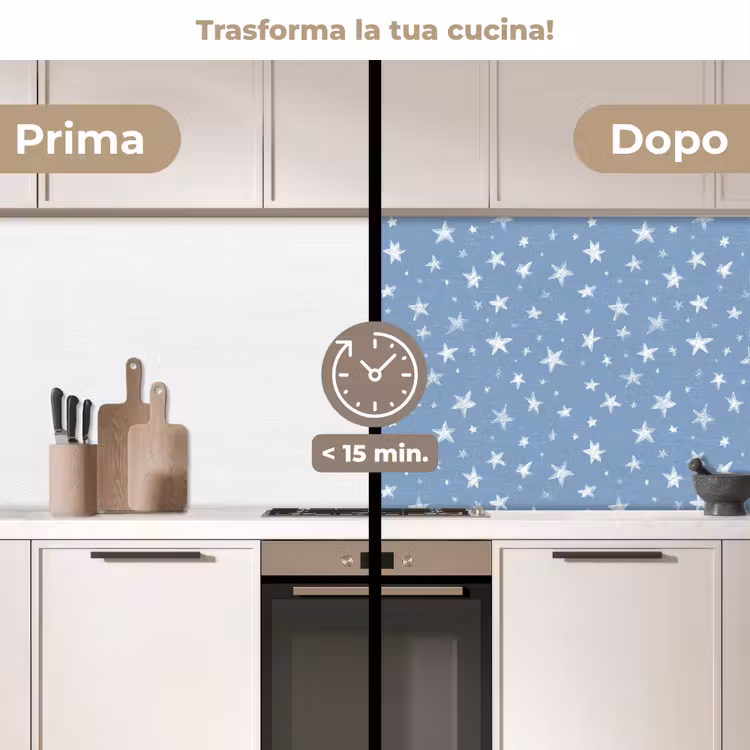 Schienale cucina - Stelle - Motivo - Blu — 3