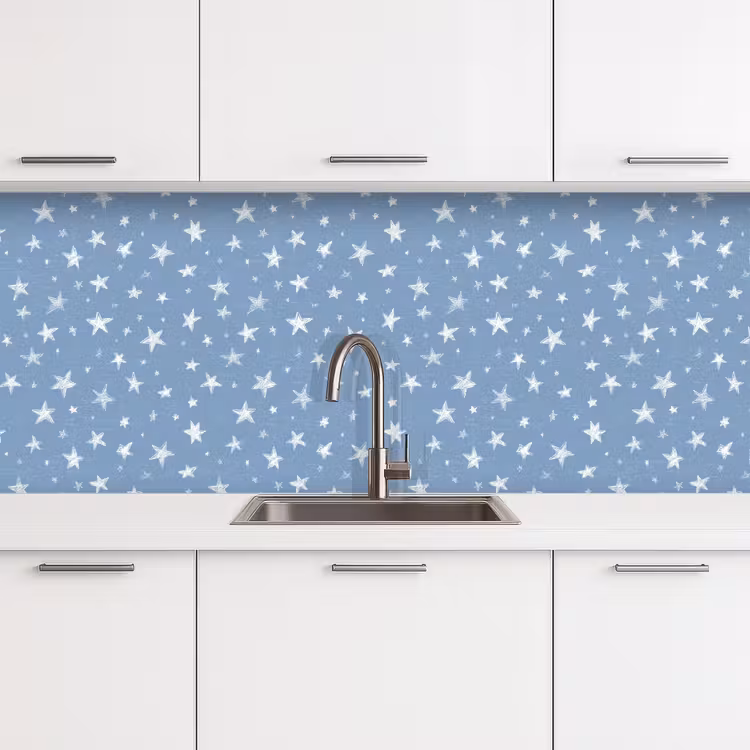 Schienale cucina - Stelle - Motivo - Blu — 4