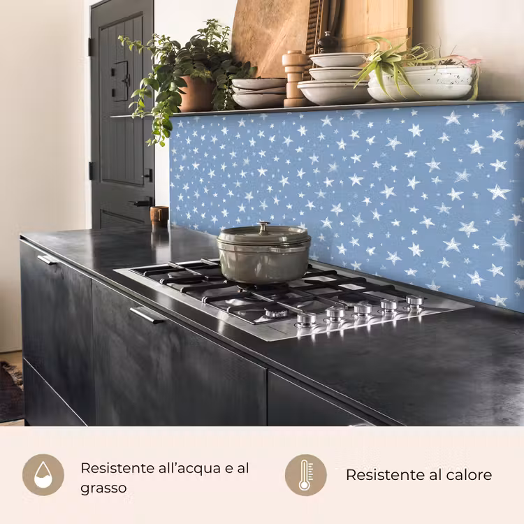 Schienale cucina - Stelle - Motivo - Blu — 5