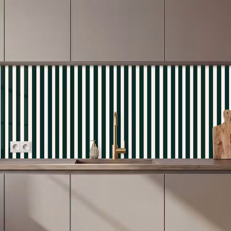 Schienale cucina - Strisce - Classico - Verde — 1