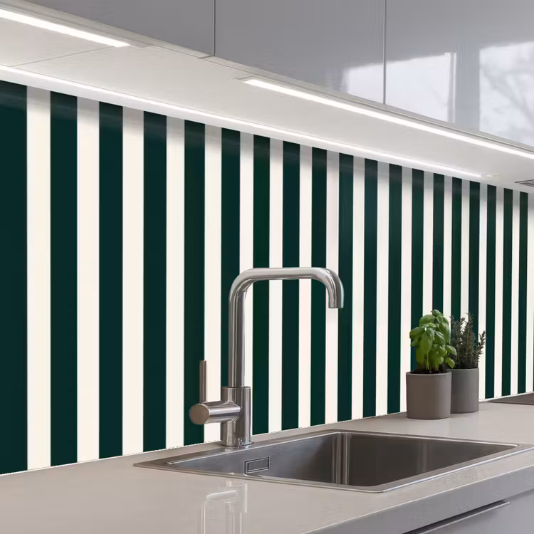 Schienale cucina - Strisce - Classico - Verde — 2