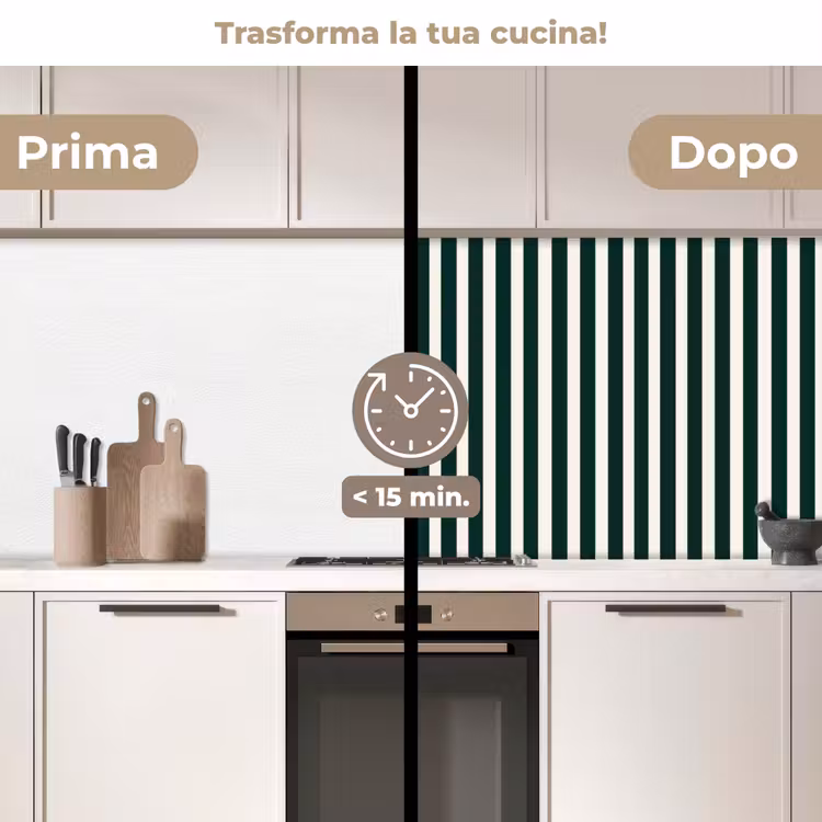 Schienale cucina - Strisce - Classico - Verde — 3
