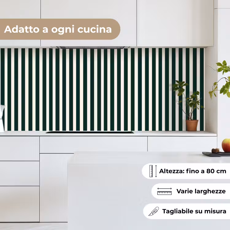 Schienale cucina - Strisce - Classico - Verde — 7