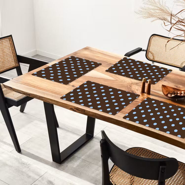 Tovaglietta – 6 pezzi - Classico - Puntini - Marrone — 4