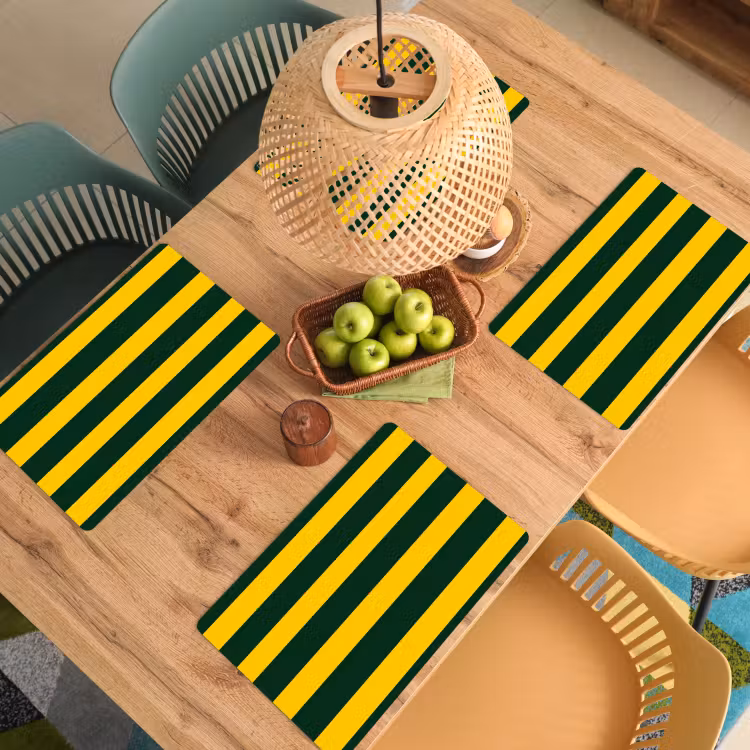 Tovaglietta – 6 pezzi - Classico - Strisce - Verde — 3