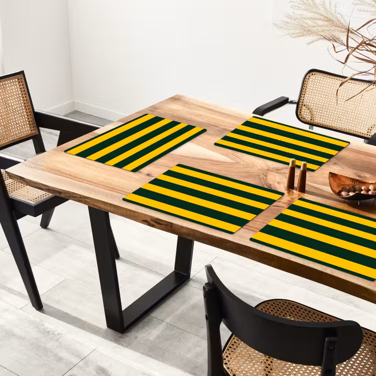 Tovaglietta – 6 pezzi - Classico - Strisce - Verde — 4