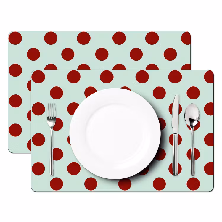 Tovaglietta – 6 pezzi - Pois - Rosso — 2
