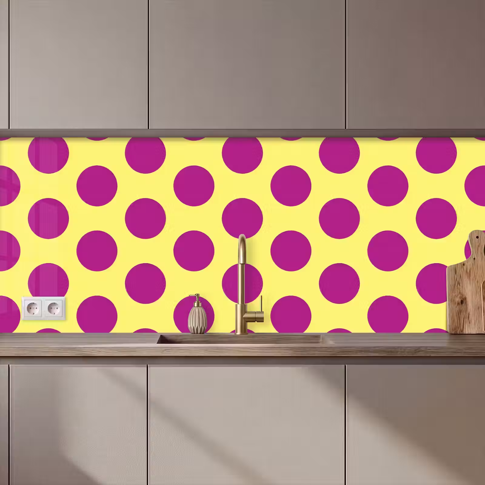 Schienale cucina - Puntini - Classico - Giallo — 1
