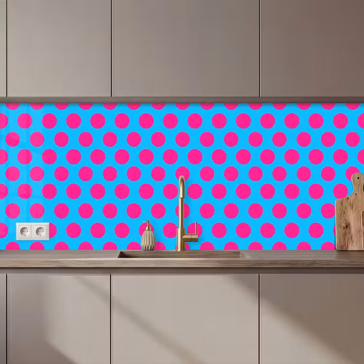 Schienale cucina - Pois - Classico - Rosa — 1
