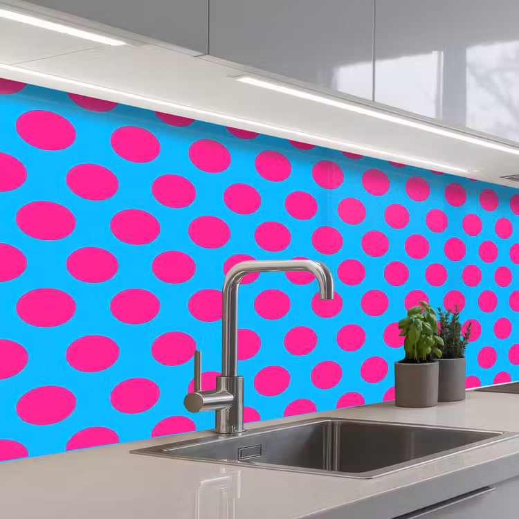 Schienale cucina - Pois - Classico - Rosa — 2