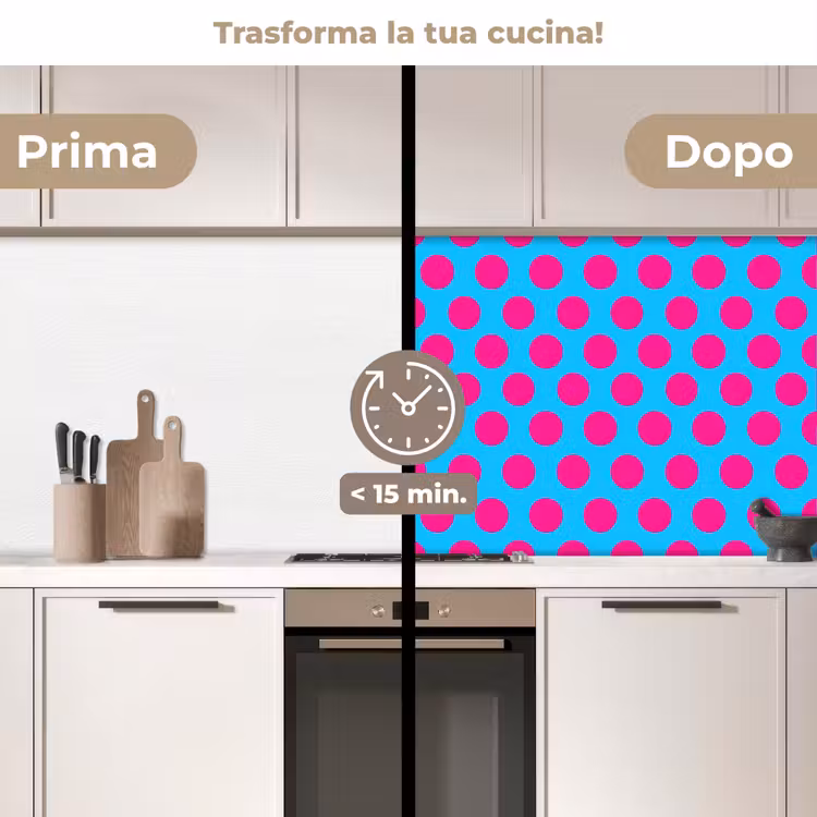 Schienale cucina - Pois - Classico - Rosa — 3