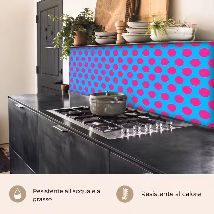Schienale cucina - Pois - Classico - Rosa — 5