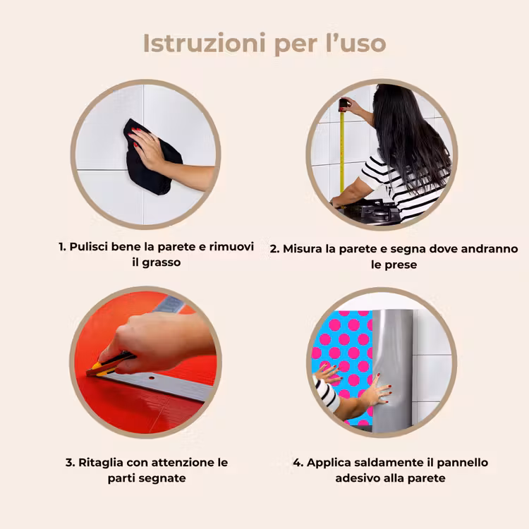 Schienale cucina - Pois - Classico - Rosa — 9