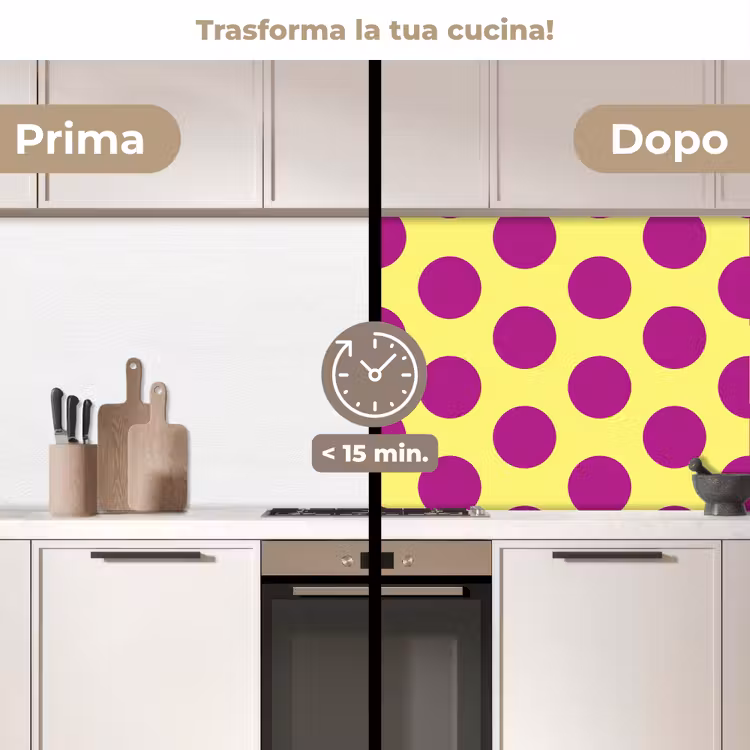 Schienale cucina - Puntini - Classico - Giallo — 3