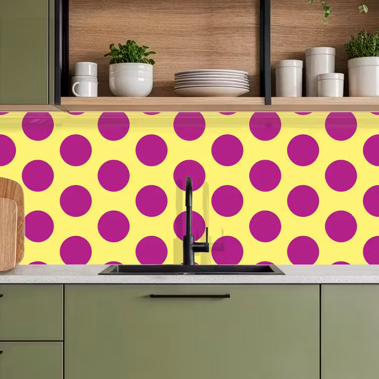Schienale cucina - Puntini - Classico - Giallo — 8
