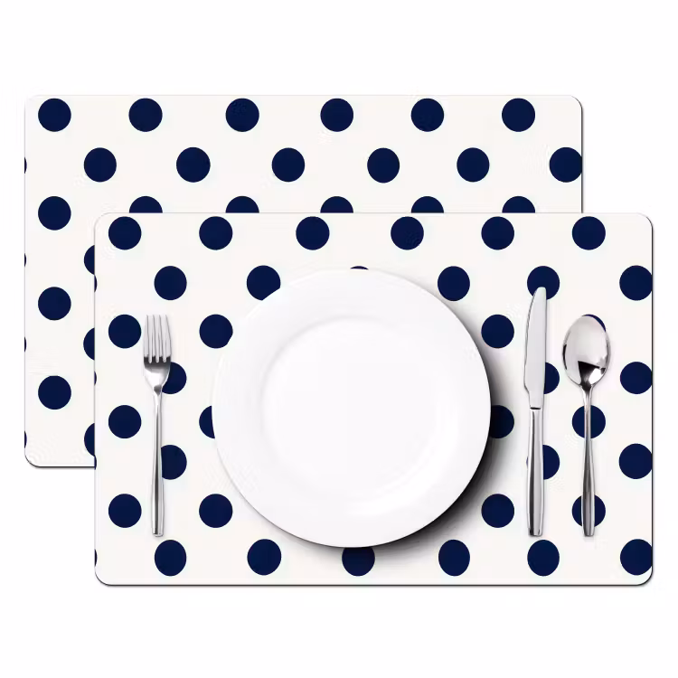 Tovaglietta – 6 pezzi - Classico - Puntini - Blu — 2