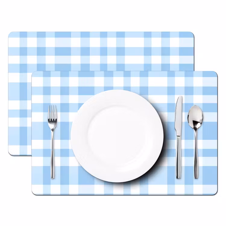 Tovaglietta – 6 pezzi - Plaid - Motivo - Blu — 2