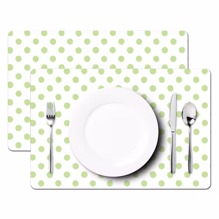Tovaglietta – 6 pezzi - Puntini - Classico - Verde — 2