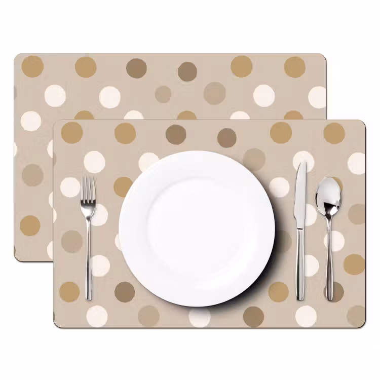 Tovaglietta – 6 pezzi - Pois - Beige — 2