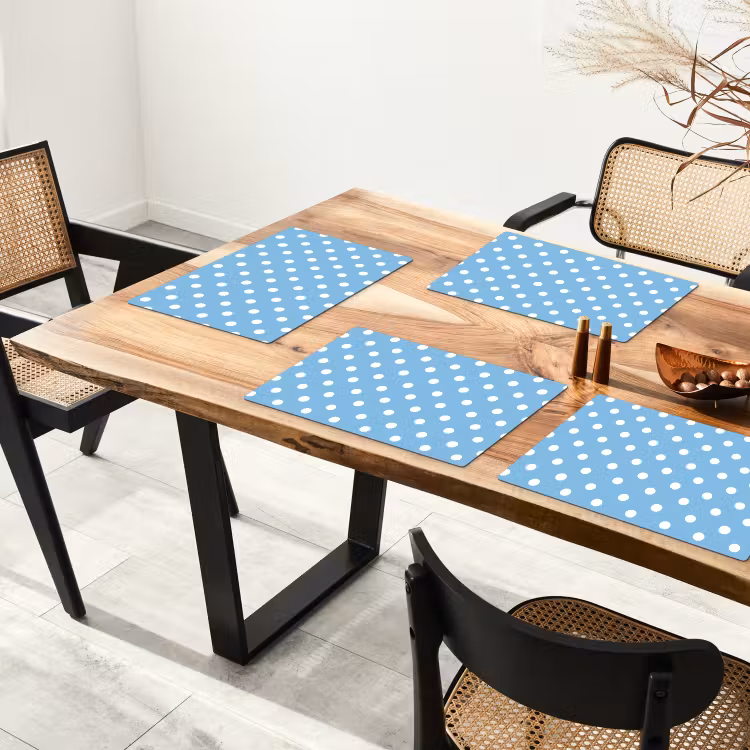 Tovaglietta – 6 pezzi - Pois - Blu — 4
