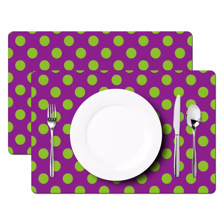 Tovaglietta – 6 pezzi - Pois - Classico - Verde — 2