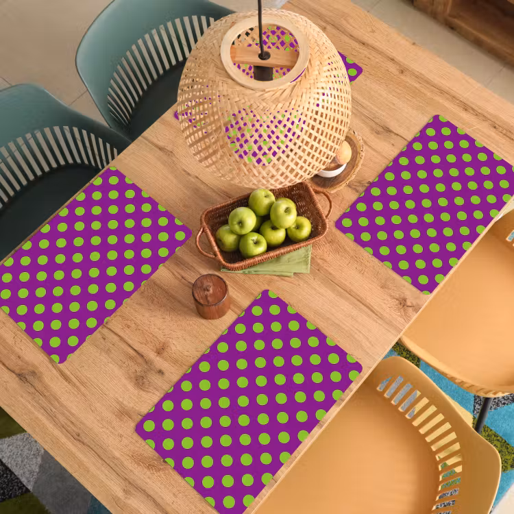 Tovaglietta – 6 pezzi - Pois - Classico - Verde — 3