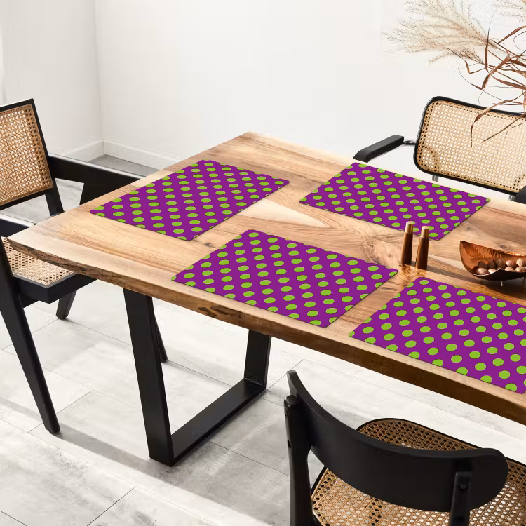 Tovaglietta – 6 pezzi - Pois - Classico - Verde — 4