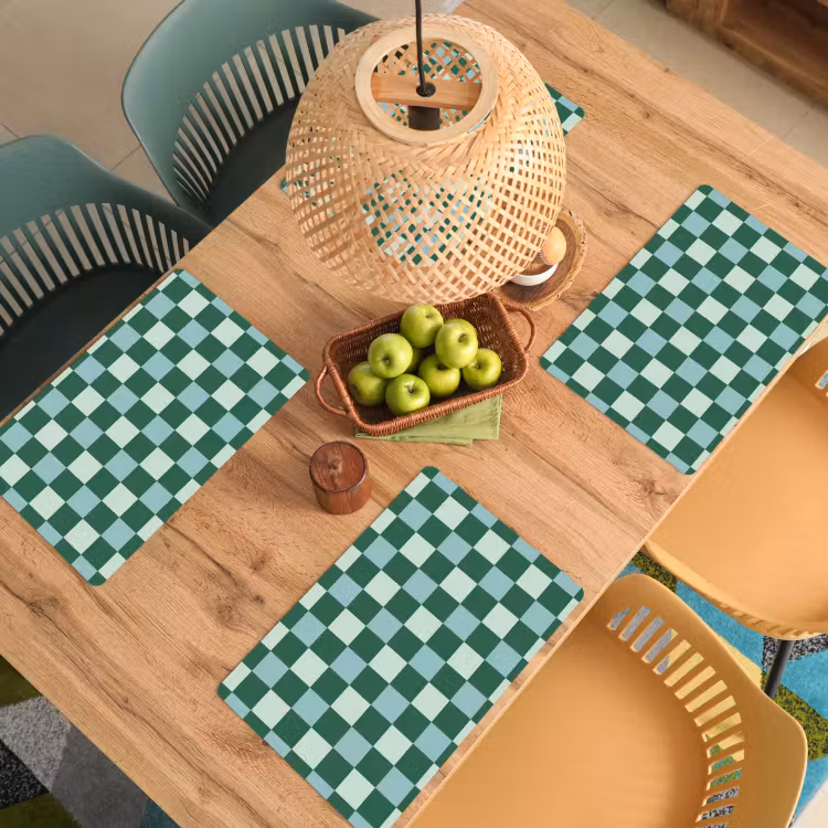 Tovaglietta – 6 pezzi - Scacchiera - Classica - Verde — 3