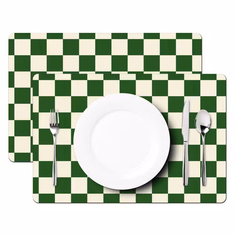 Tovaglietta – 6 pezzi - Scacchiera - Motivo - Verde — 2