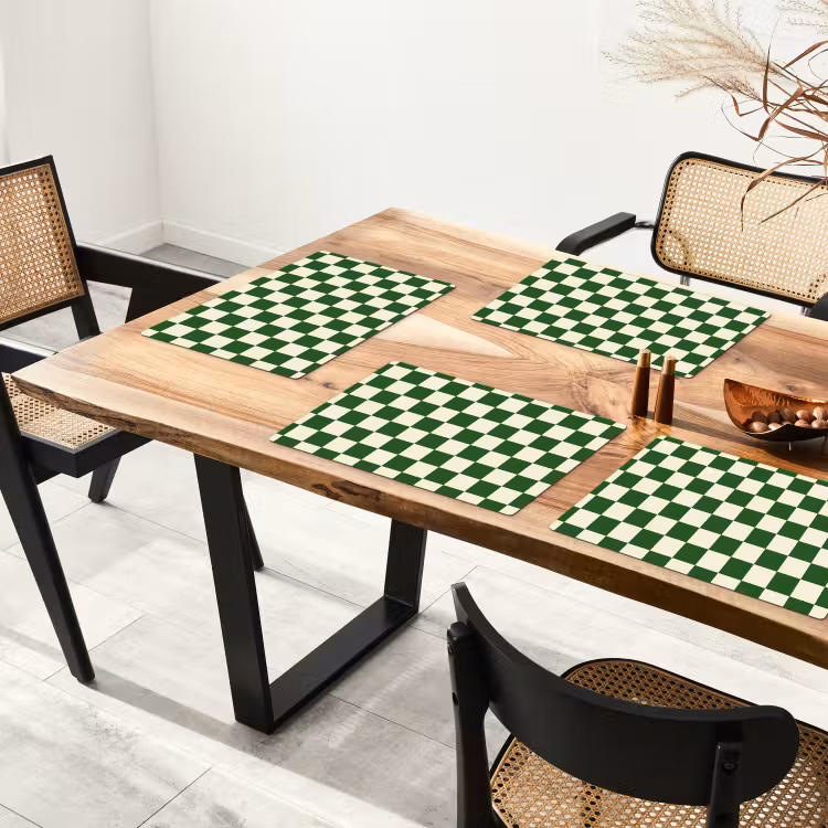 Tovaglietta – 6 pezzi - Scacchiera - Motivo - Verde — 4
