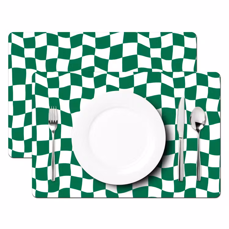 Tovaglietta – 6 pezzi - Scacchiera - Ondulata - Verde — 2