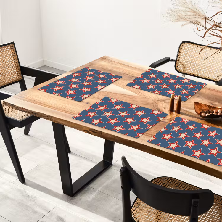 Tovaglietta – 6 pezzi - Stella - Classico - Blu — 4