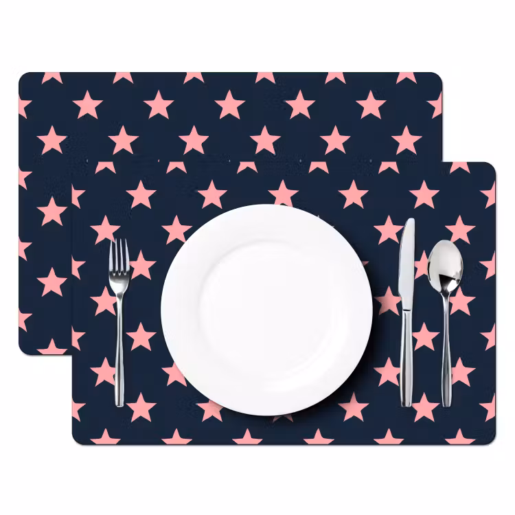 Tovaglietta – 6 pezzi - Motivo - Stelle - Rosa — 2