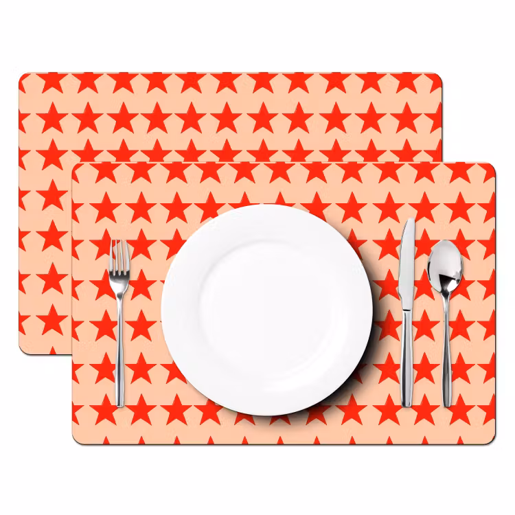 Tovaglietta – 6 pezzi - Motivo - Stelle - Rosso — 2