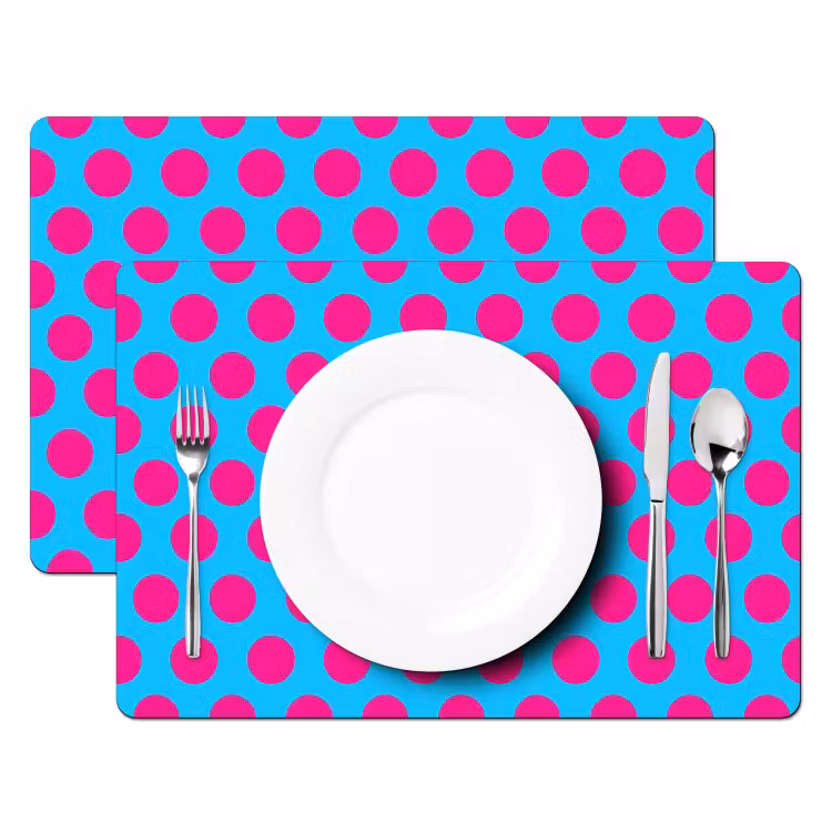 Tovaglietta – 6 pezzi - Pois - Classico - Rosa — 2