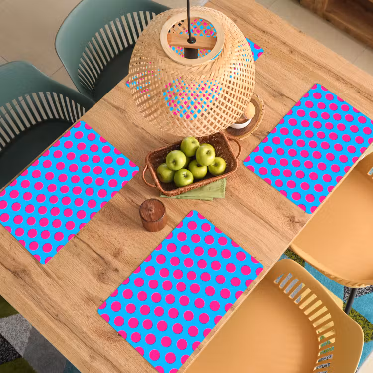 Tovaglietta – 6 pezzi - Pois - Classico - Rosa — 3