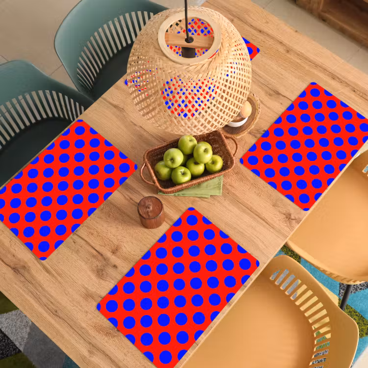 Tovaglietta – 6 pezzi - Puntini - Classico - Rosso — 3