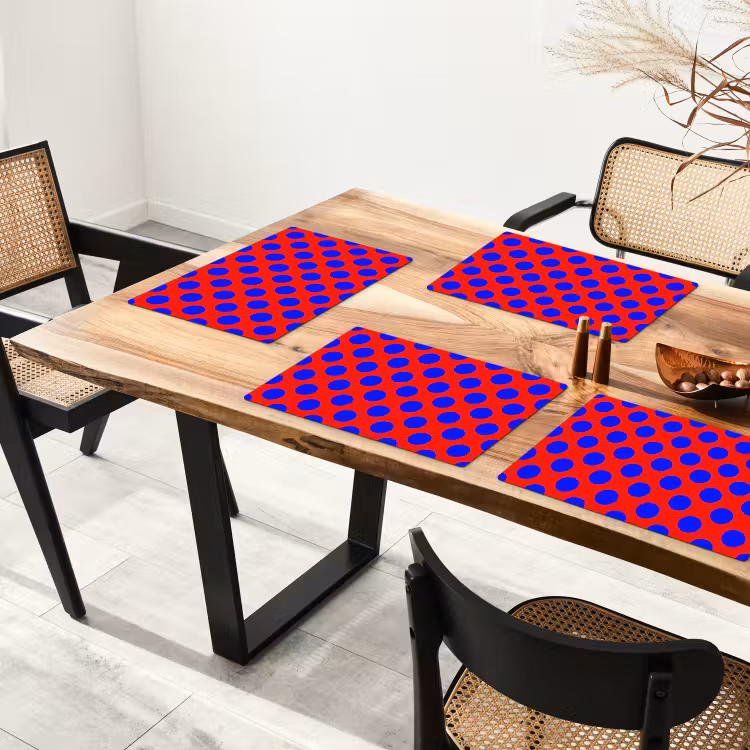 Tovaglietta – 6 pezzi - Puntini - Classico - Rosso — 4