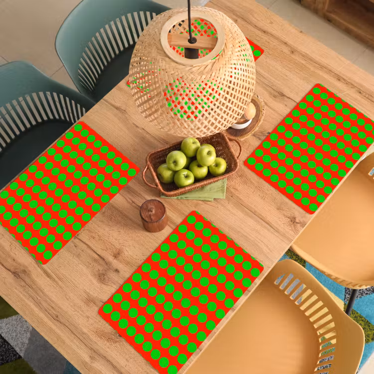 Tovaglietta – 6 pezzi - Puntini - Motivo - Verde — 3