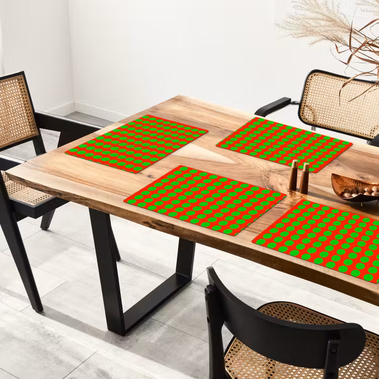 Tovaglietta – 6 pezzi - Puntini - Motivo - Verde — 4