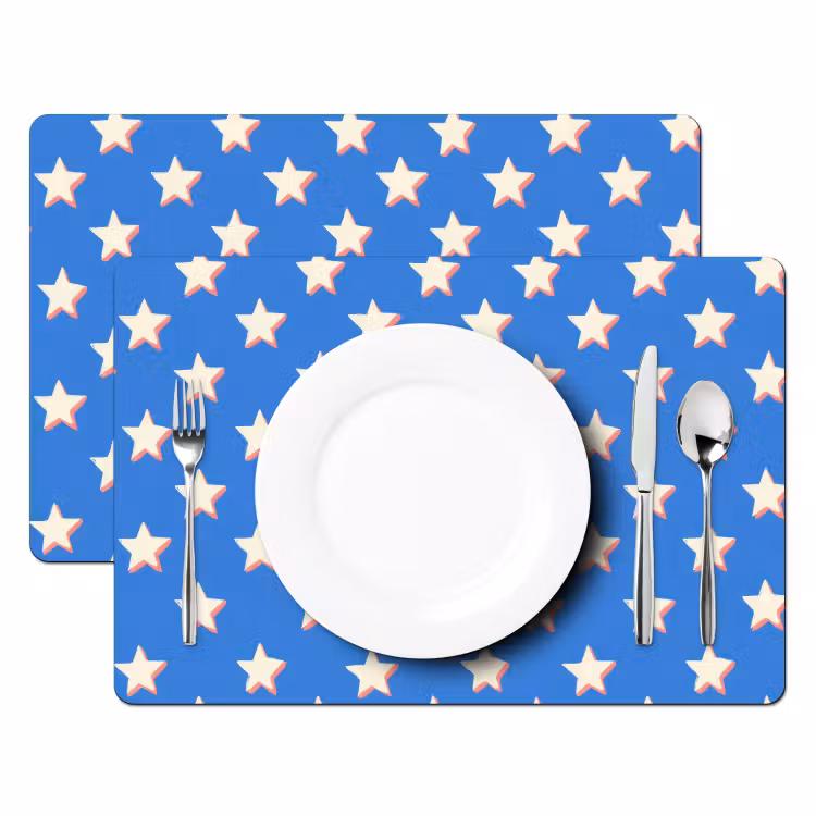 Tovaglietta – 6 pezzi - Stelle - Motivo - Blu — 2
