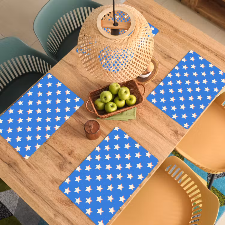 Tovaglietta – 6 pezzi - Stelle - Motivo - Blu — 3