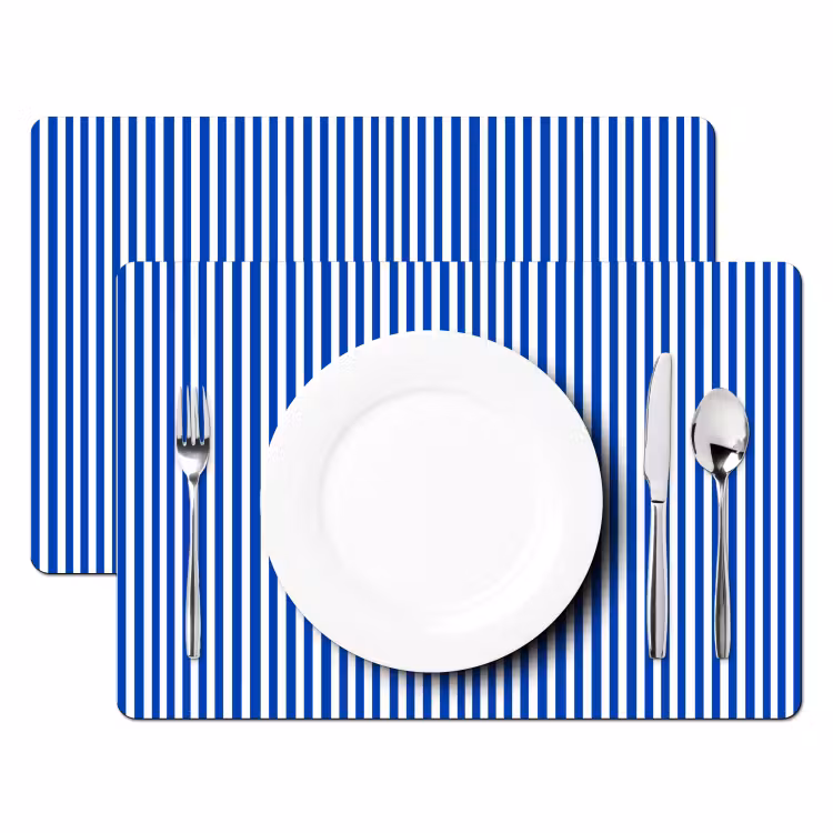 Tovaglietta – 6 pezzi - Classico - Strisce - Blu — 2