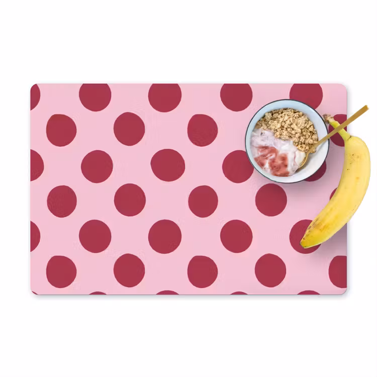 Tovaglietta – 6 pezzi - Pois - Motivo - Bordeaux — 1