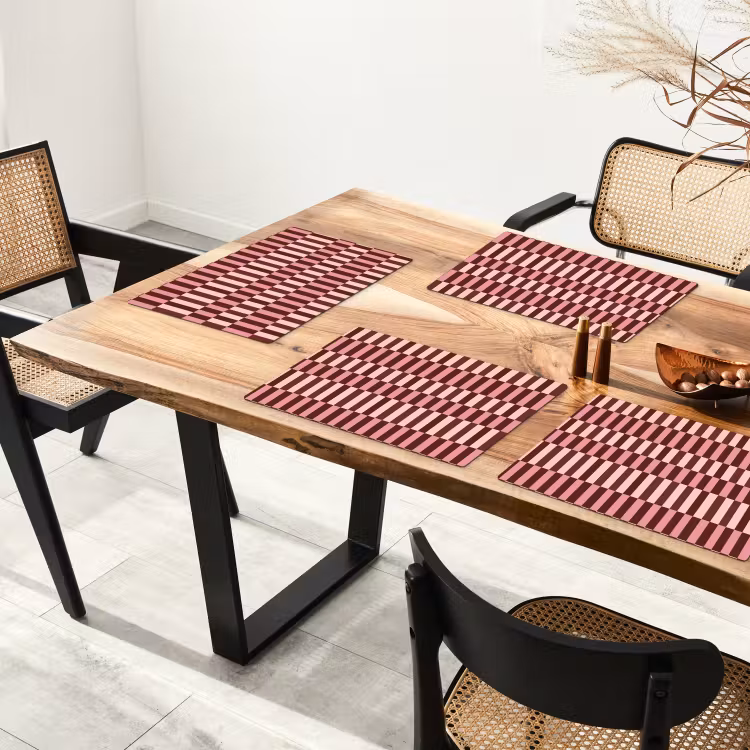Tovaglietta – 6 pezzi - Rosa - Rosso - Cubi — 4
