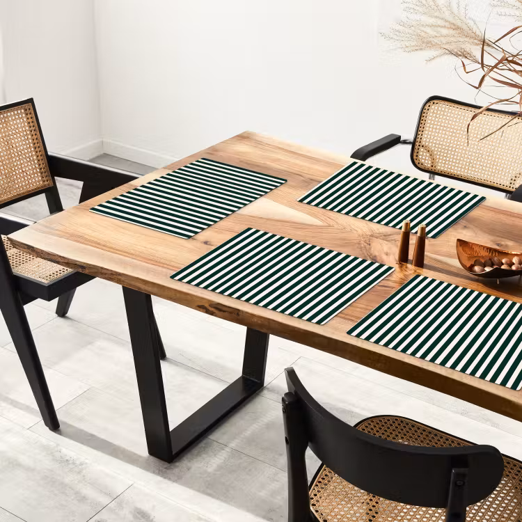 Tovaglietta – 6 pezzi - Strisce - Classico - Verde — 4