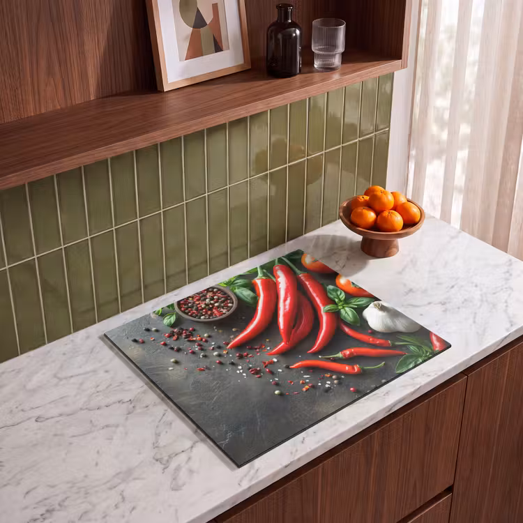 Protezione piano induzione - Vegetale - Pepe - Rosso - Grigio - Cemento — 4