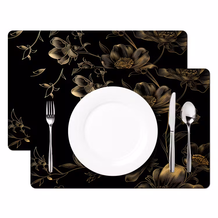 Tovagliette - Giardino di mezzanotte in oro monocromatico — 2